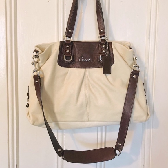Coach Handbags - COACH large cream leather bag